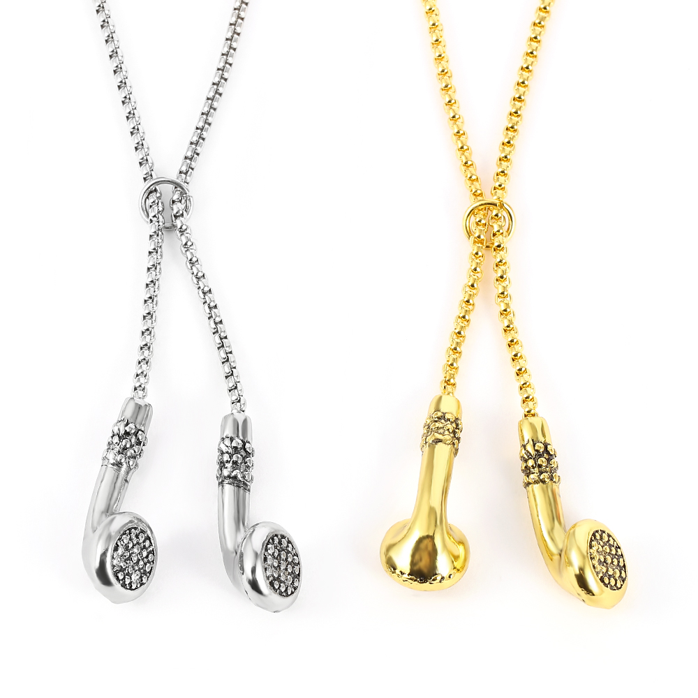 Women'S Clothing And Accessories - Retro Creative Earphone Shaped Metal Necklace