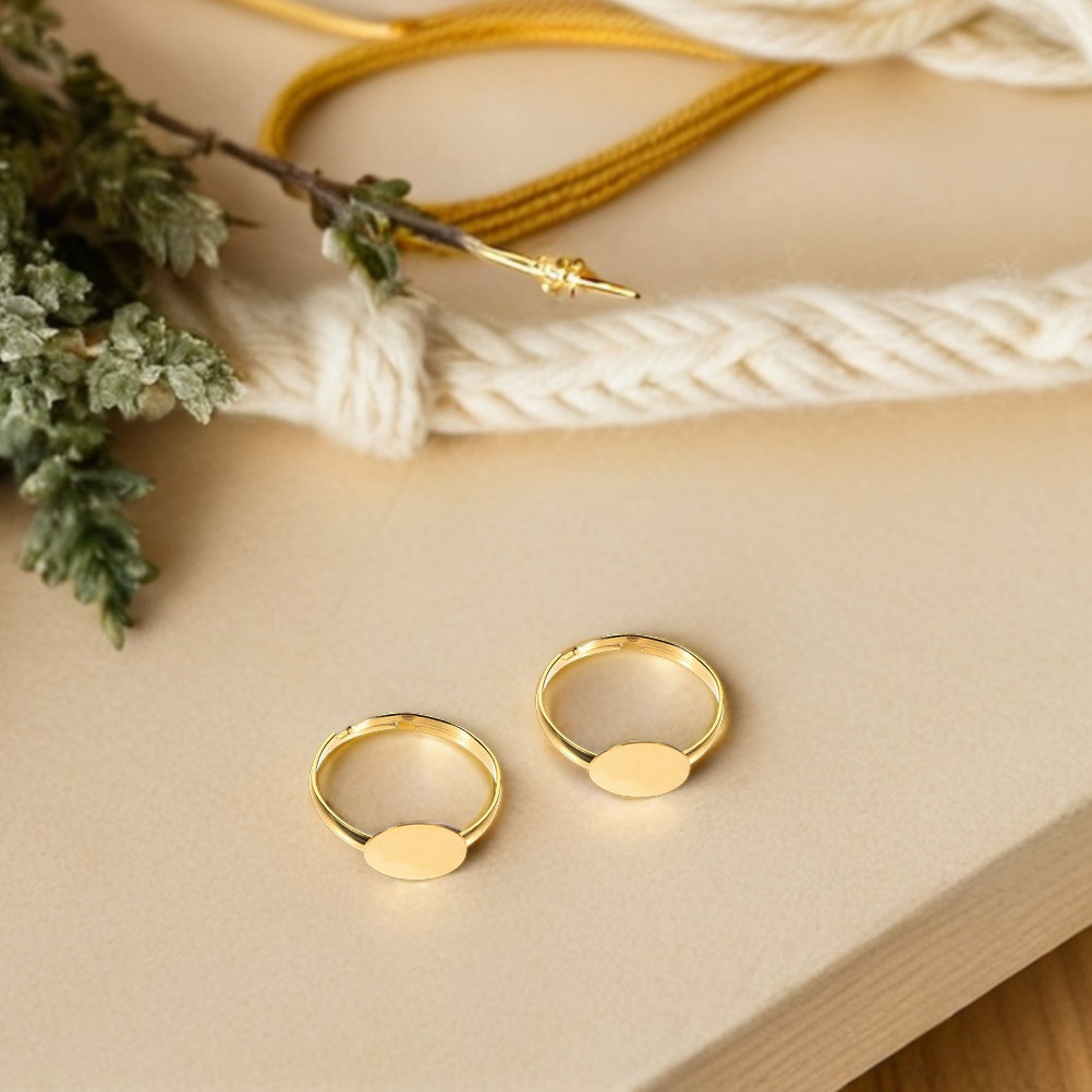 Ring Set Adjustable - 50Pcs 10Mm Flat Pad Adjustable Ring