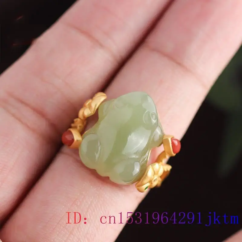 Green Jade Frog Rings Charms N - Women Accessories Trending recension och pris