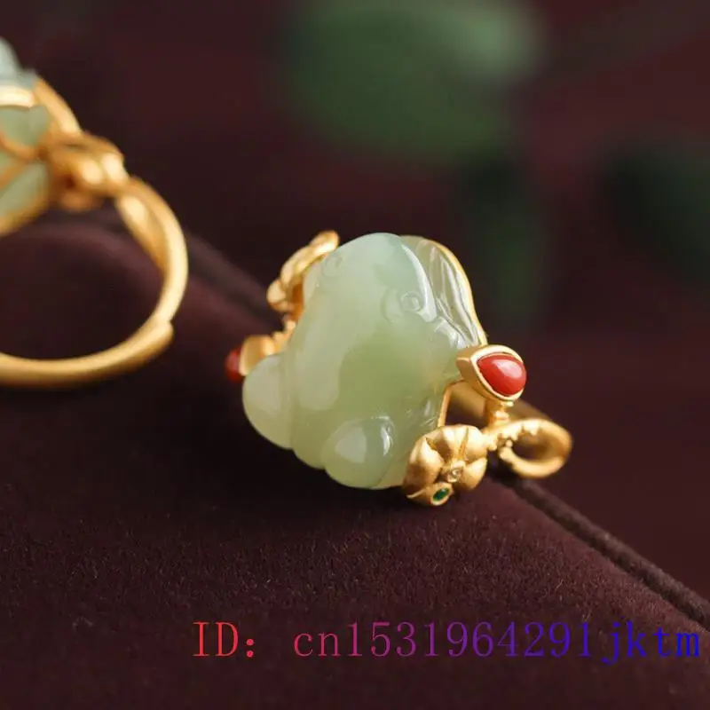 Green Jade Frog Rings Charms N - Women Accessories Trending recension och pris