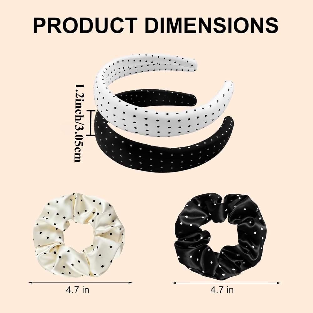 2-12Sets Polka Dot Hair Access - Scrunchie Satin Set recension och pris