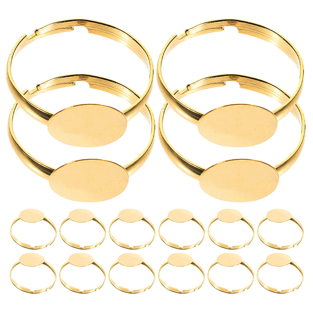50pcs Blank Ring Settings Flat - Ring Set Adjustable recension och pris