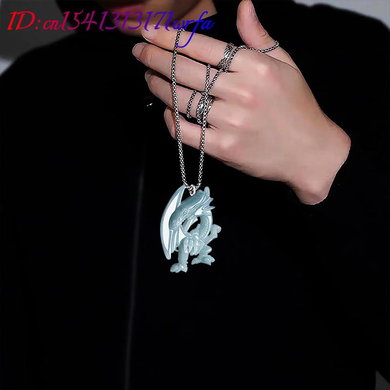 Blue Myanmar Jadeite Dragon Pe - Women Accessories Trending recension och pris