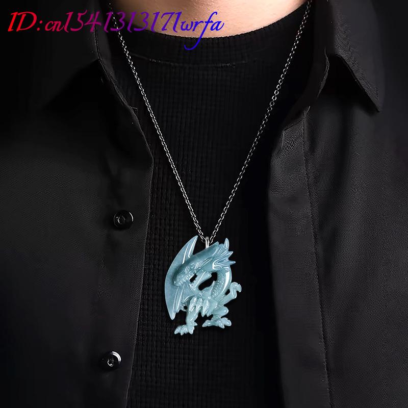 Blue Myanmar Jadeite Dragon Pe - Women Accessories Trending recension och pris