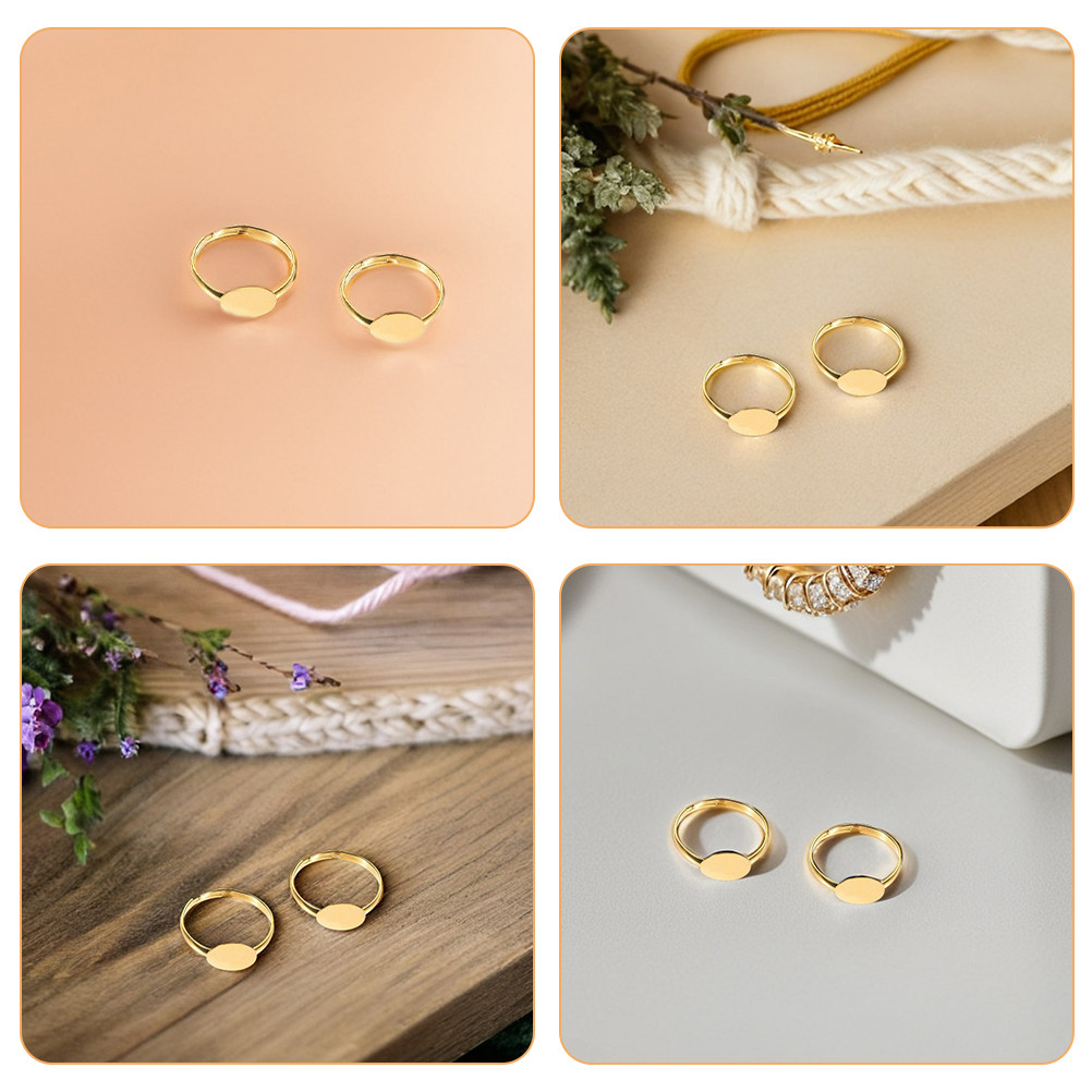 50Pcs 10Mm Flat Pad Adjustable - Ring Set Adjustable recension och pris