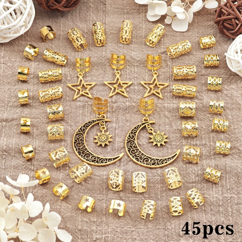 45Pcs Alloy Dreadlock Rings wi - Women'S African Accessories recension och pris