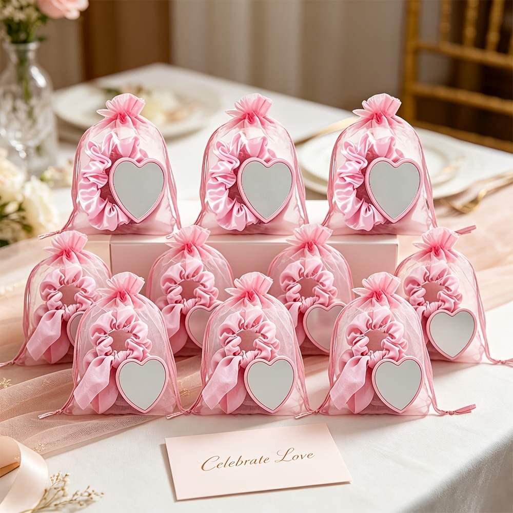 6-24Pcs Pink Satin Scrunchie & - Scrunchie Satin Set recension och pris
