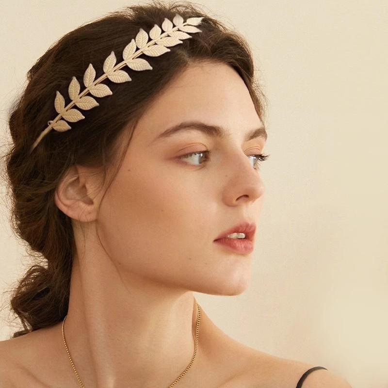 【B】Retro Gold Color Leaf Headb - Women'S Wedding Accessories recension och pris